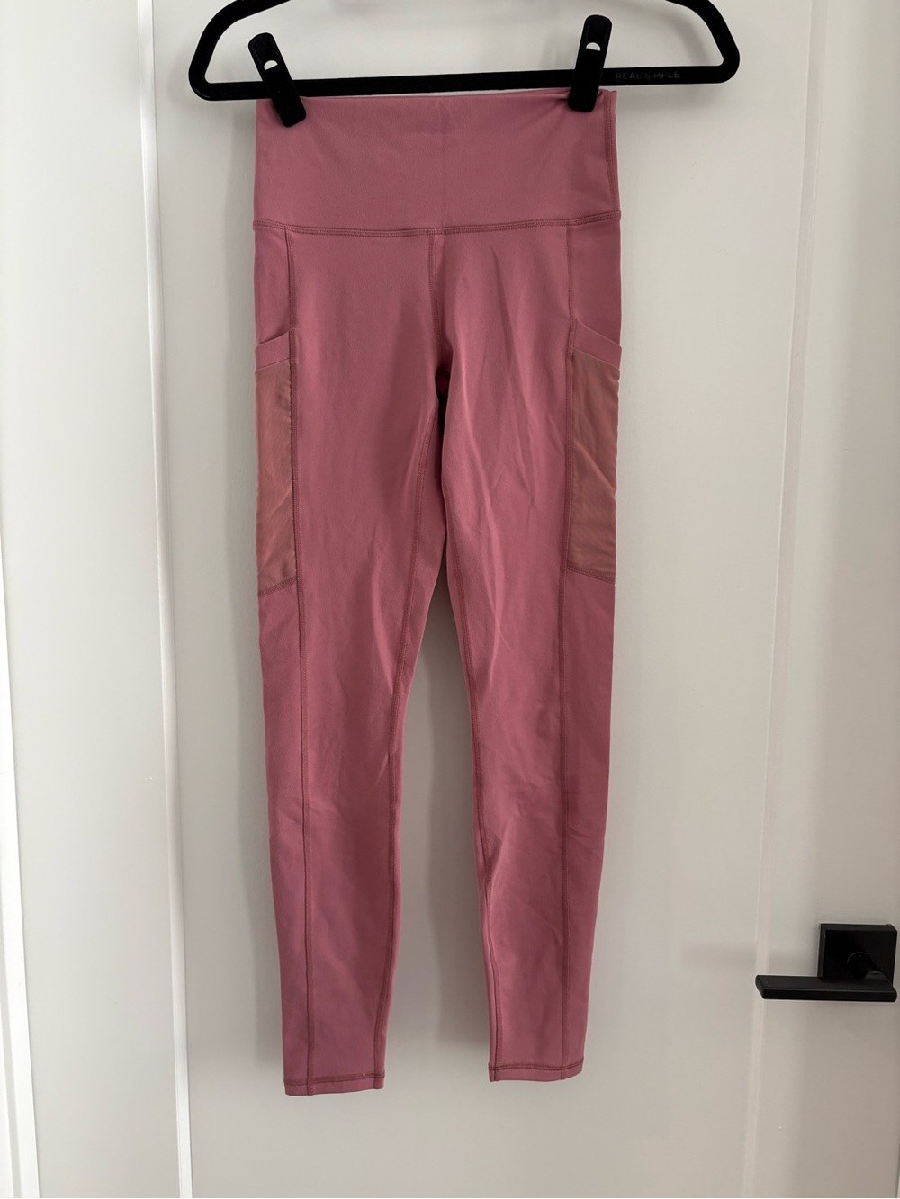 Fabletics Rose Pink PowerHold Leggings with Side Pockets
